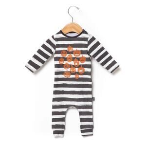 Rags NWT striped pumpkin Halloween romper